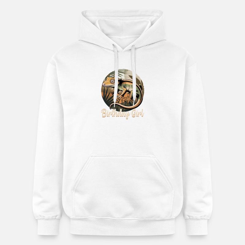 Gecko à crête reptile drôle - Sweat à capuche Softstyle® Gildan Unisexe - blanc