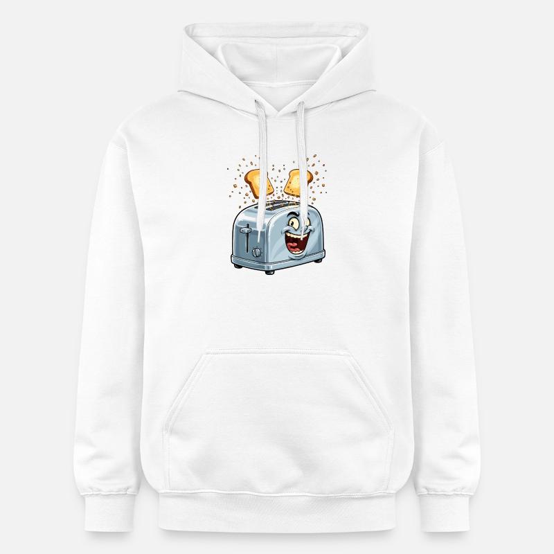 Grille-pain joyeux avec toast sautant - Sweat à capuche Softstyle® Gildan Unisexe - blanc