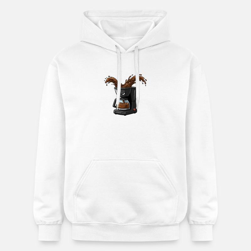Éclaboussure de cafetière en colère - Sweat à capuche Softstyle® Gildan Unisexe - blanc