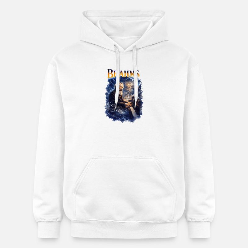 Tempête de piano de Brahms - Sweat à capuche Softstyle® Gildan Unisexe - blanc