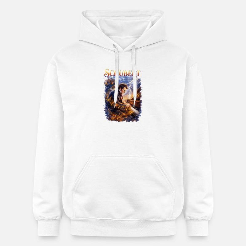 Tempête magique pour piano de Schubert - Sweat à capuche Softstyle® Gildan Unisexe - blanc