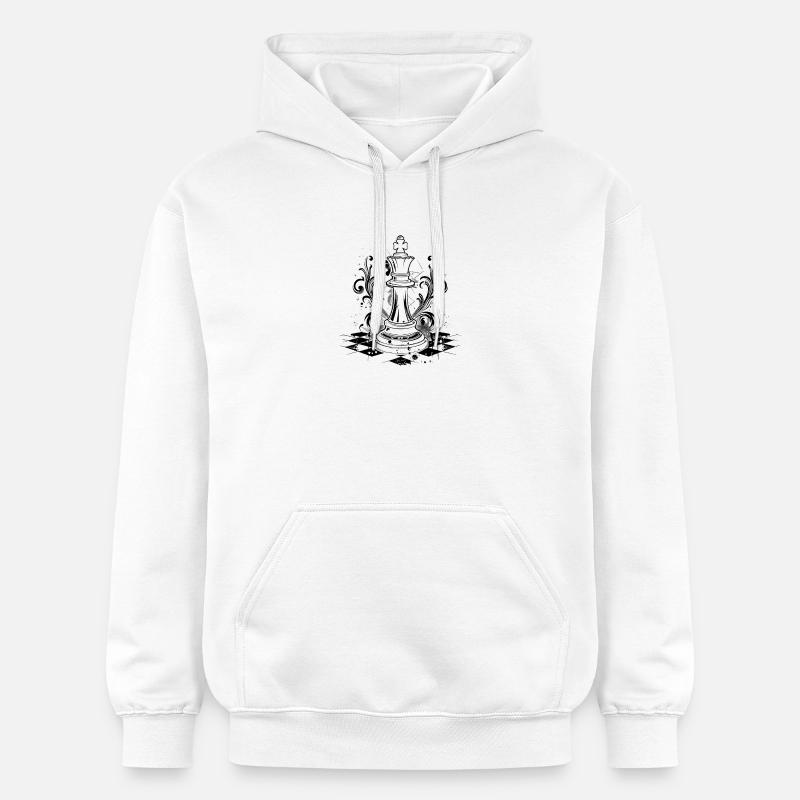 Graphiques de pièces d’échecs - Sweat à capuche Softstyle® Gildan Unisexe - blanc