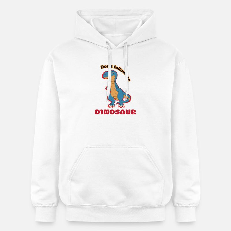 Ne suivez pas Dino Spruch - Sweat à capuche Softstyle® Gildan Unisexe - blanc