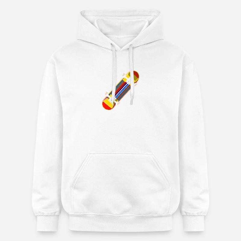 Skateboard Pixel Graphic - Sweat à capuche Softstyle® Gildan Unisexe - blanc