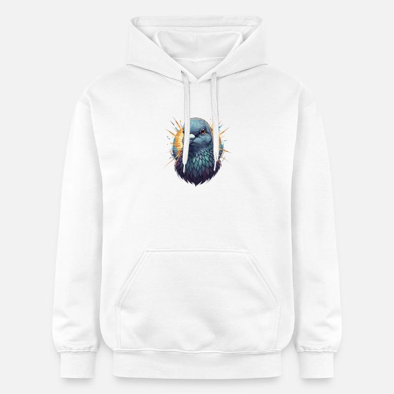 Portrait de la colombe rayonneuse - Sweat à capuche Softstyle® Gildan Unisexe - blanc