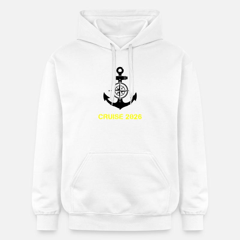 Croisière 2026 Anchor Compass - Sweat à capuche Softstyle® Gildan Unisexe - blanc