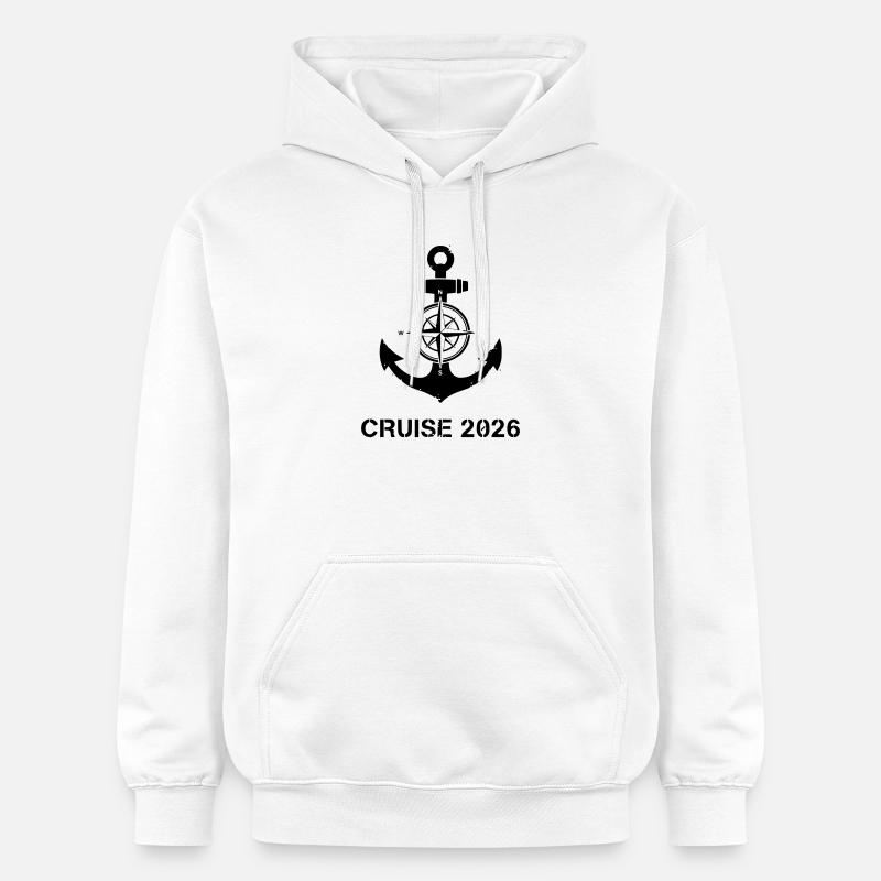 Croisière Anchor Compass 2026 - Sweat à capuche Softstyle® Gildan Unisexe - blanc