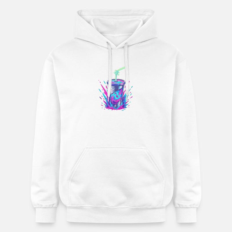 Éclaboussure de tasse Swirler Néon - Sweat à capuche Softstyle® Gildan Unisexe - blanc