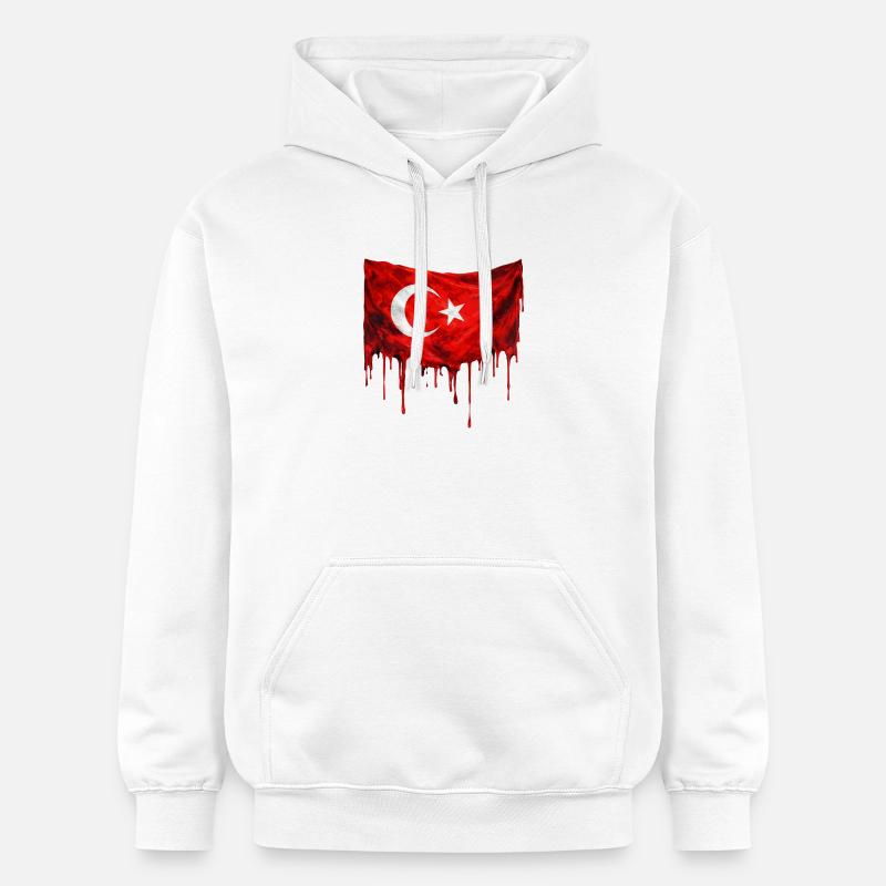 Drapeau turc dégoulinant - Sweat à capuche Softstyle® Gildan Unisexe - blanc