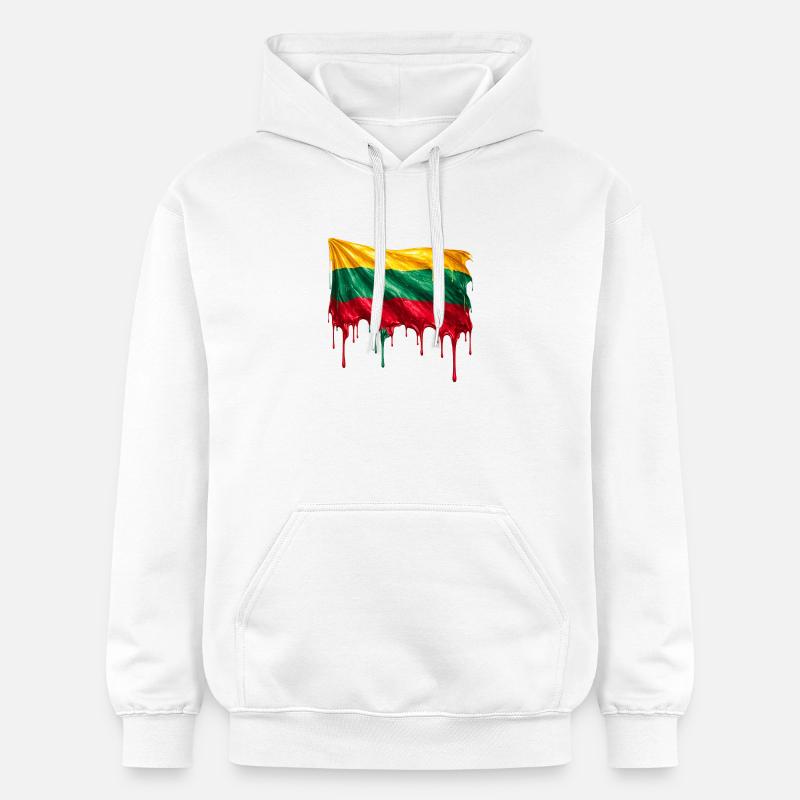 Drapeau lituanien couleur - Sweat à capuche Softstyle® Gildan Unisexe - blanc