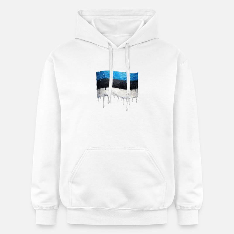 Drapeau estonien couleur - Sweat à capuche Softstyle® Gildan Unisexe - blanc