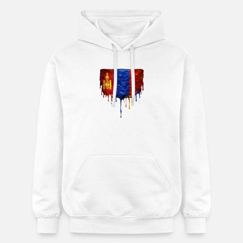 Chute du drapeau mongol - Sweat à capuche Softstyle® Gildan Unisexe - blanc