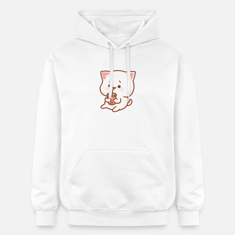 Chat et Shake - Sweat à capuche Softstyle® Gildan Unisexe - blanc