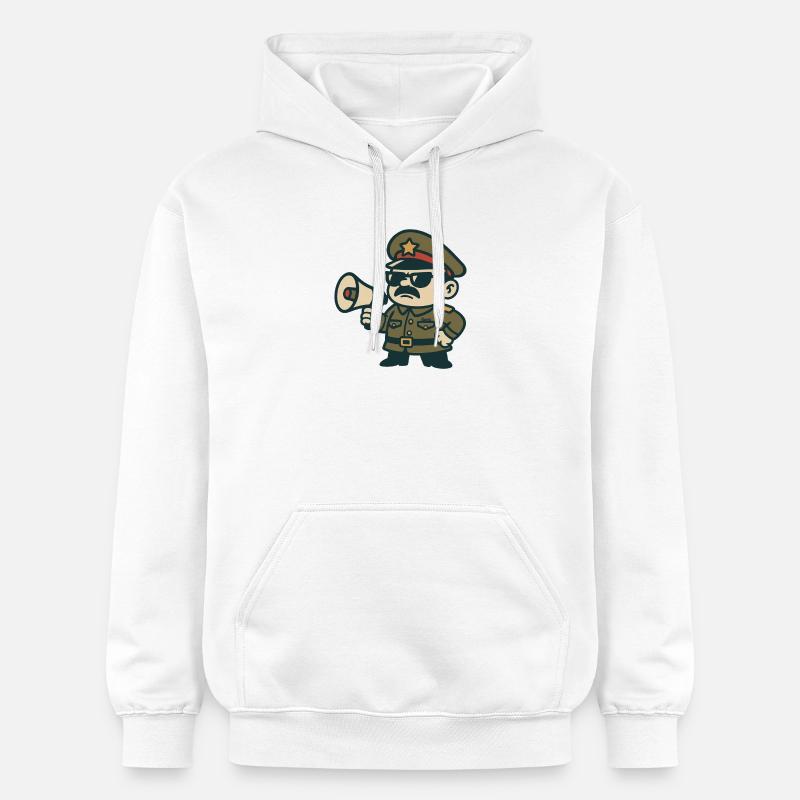Retro Sergeant Megaphone - Gildan Unisex Softstyle® Midweight Hoodie - white