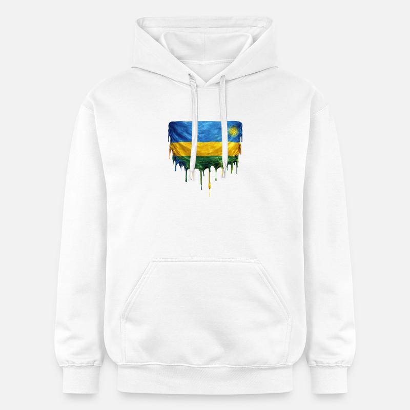 Art de chute : drapeau rwandais - Sweat à capuche Softstyle® Gildan Unisexe - blanc