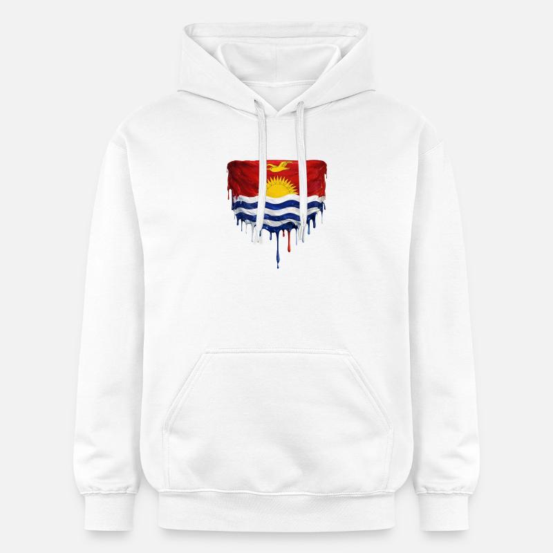 Drapeau de Kiribati dégoulinant - Sweat à capuche Softstyle® Gildan Unisexe - blanc