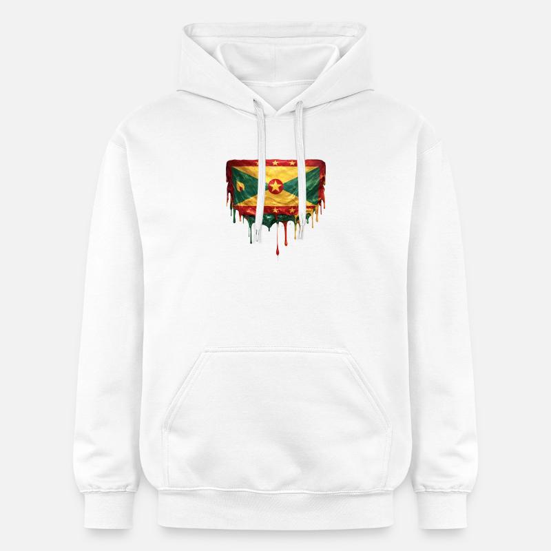 Drapeau dégoulinant de la Grenade - Sweat à capuche Softstyle® Gildan Unisexe - blanc