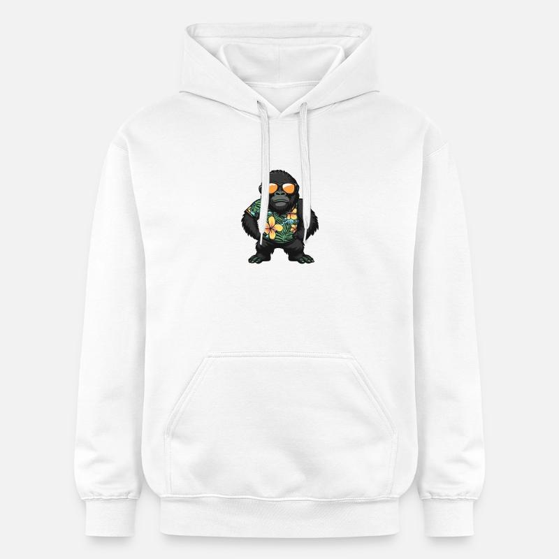 Gorilla Comic Urlaub - Gildan Unisex Softstyle® Midweight Hoodie - Weiß