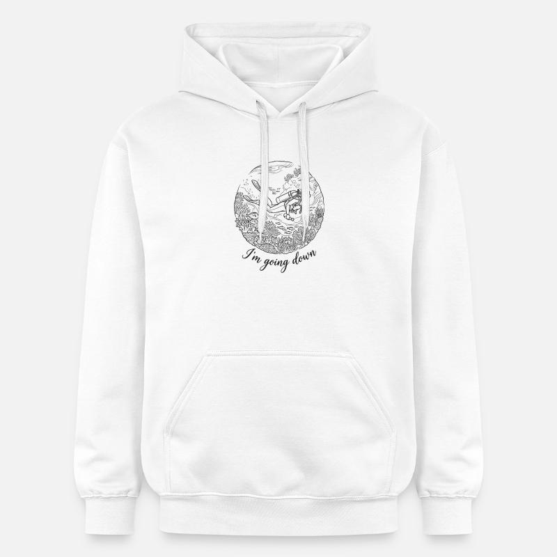 Drapeau de plongée sous-marine descendant rétro - Sweat à capuche Softstyle® Gildan Unisexe - blanc