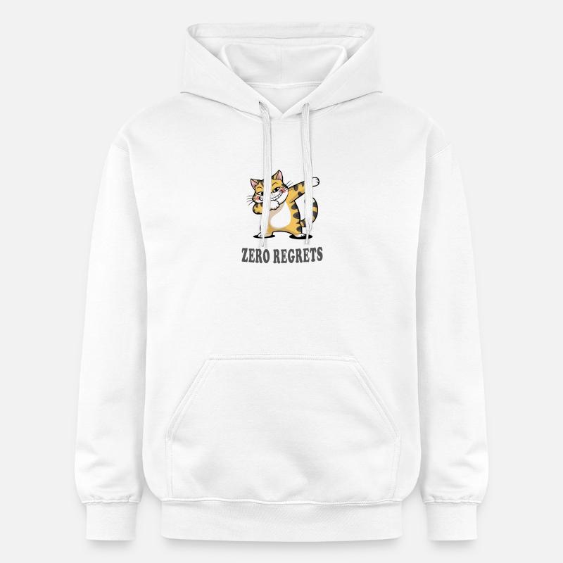 Zero Regrets Lustige Katze Sarkasmus Design - Gildan Unisex Softstyle® Midweight Hoodie - Weiß
