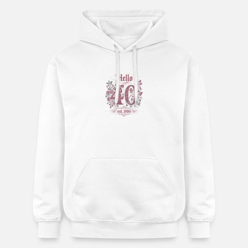 Bonjour 40 Édition Léopard Rose - Sweat à capuche Softstyle® Gildan Unisexe - blanc