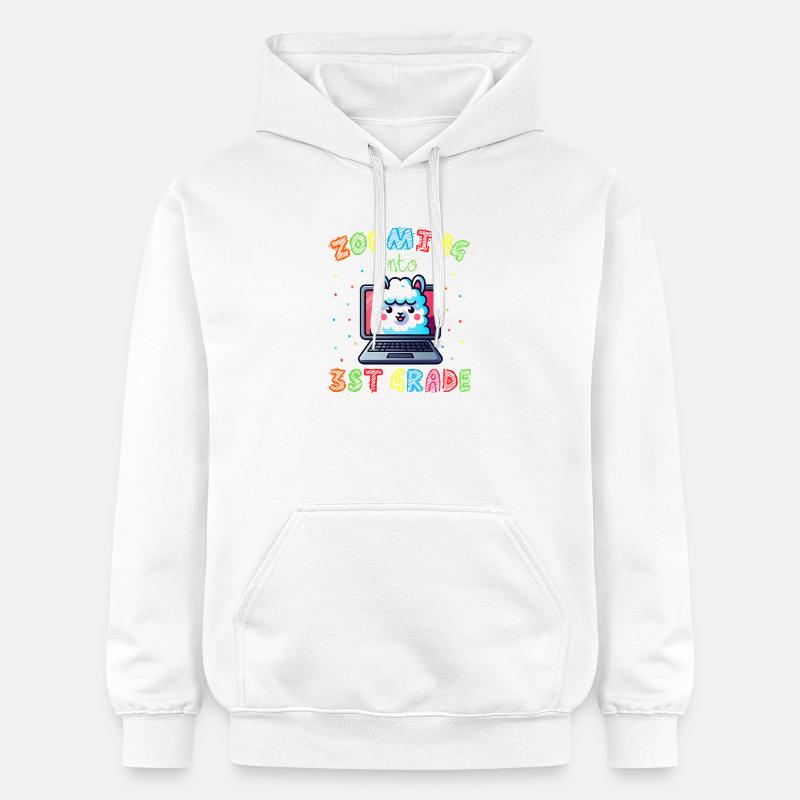 Lama Code Arc-en-Ciel Numérique - Sweat à capuche Softstyle® Gildan Unisexe - blanc