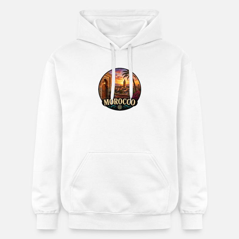 Exotische Marokko Wüste Marrakech Atlasgebirge - Sweat à capuche Softstyle® Gildan Unisexe - blanc