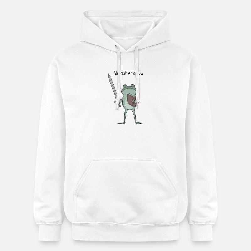 Dawn Duel Frog : Épée & Tome - Sweat à capuche Softstyle® Gildan Unisexe - blanc