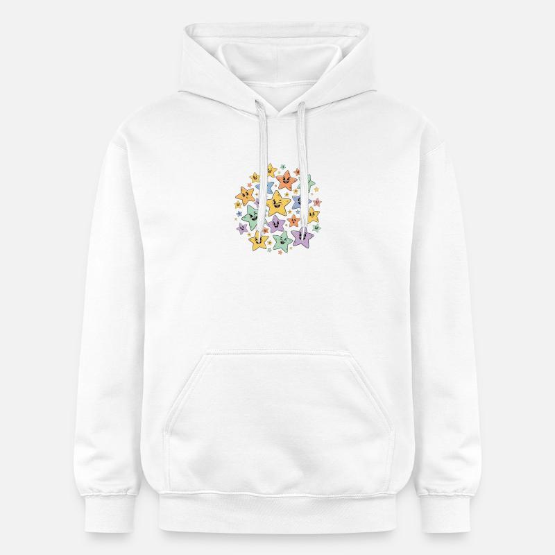 Bunte Sternchen Explosion - Gildan Unisex Softstyle® Midweight Hoodie - Weiß