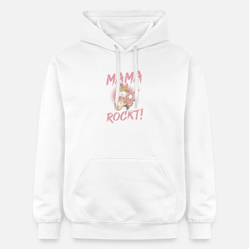 Maman Chat Maman Rocker Cool - Sweat à capuche Softstyle® Gildan Unisexe - blanc