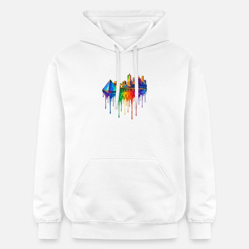 Art dégoulinant de Memphis Tennessee - Sweat à capuche Softstyle® Gildan Unisexe - blanc
