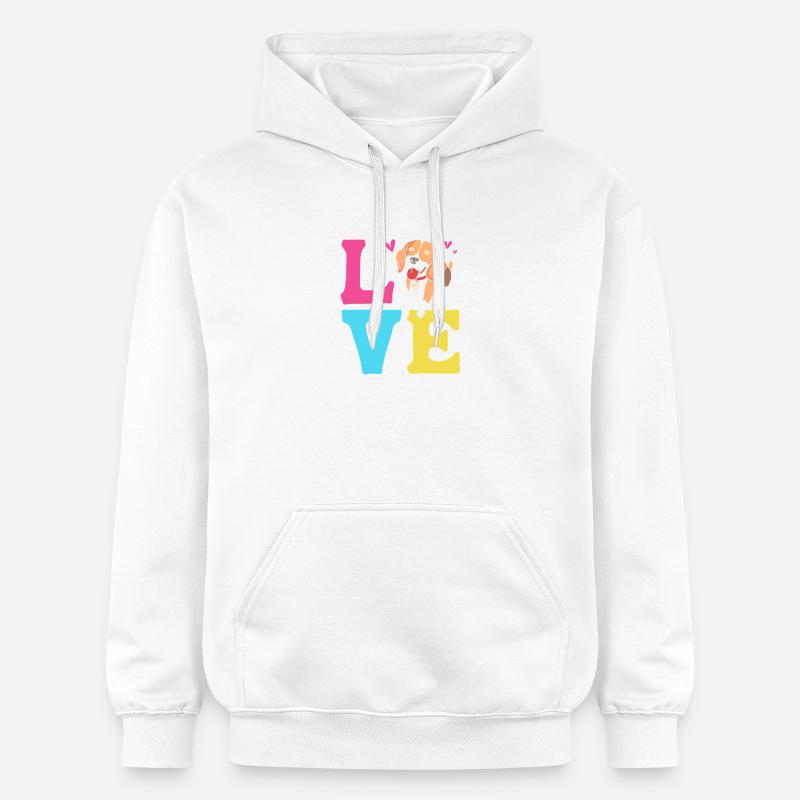 Frengle Dog - Sweat à capuche Softstyle® Gildan Unisexe - blanc