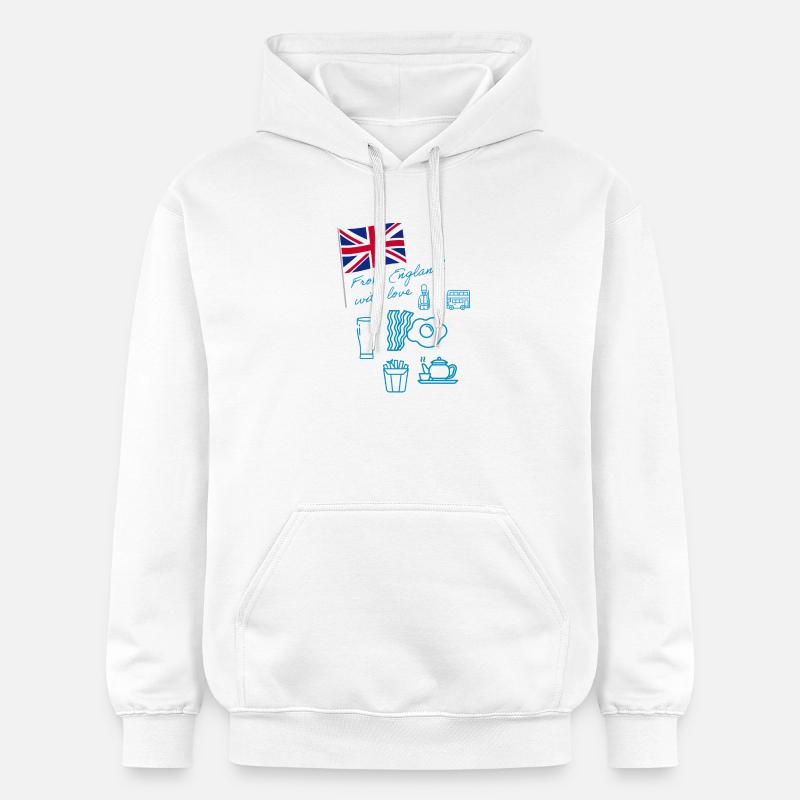 EXANGLIA (Bleu) - Sweat à capuche Softstyle® Gildan Unisexe - blanc