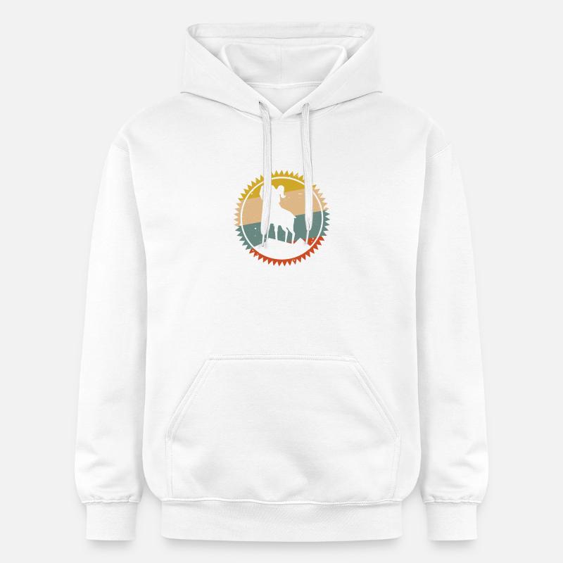Desert Sunset Kamel Emblem - Gildan Unisex Softstyle® Midweight Hoodie - Weiß