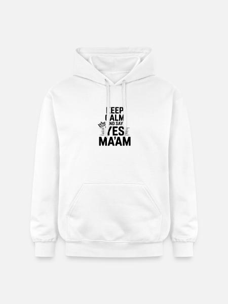 Keep Calm and Say Yes Ma'am - Gildan Unisex Softstyle® Midweight Hoodie - white