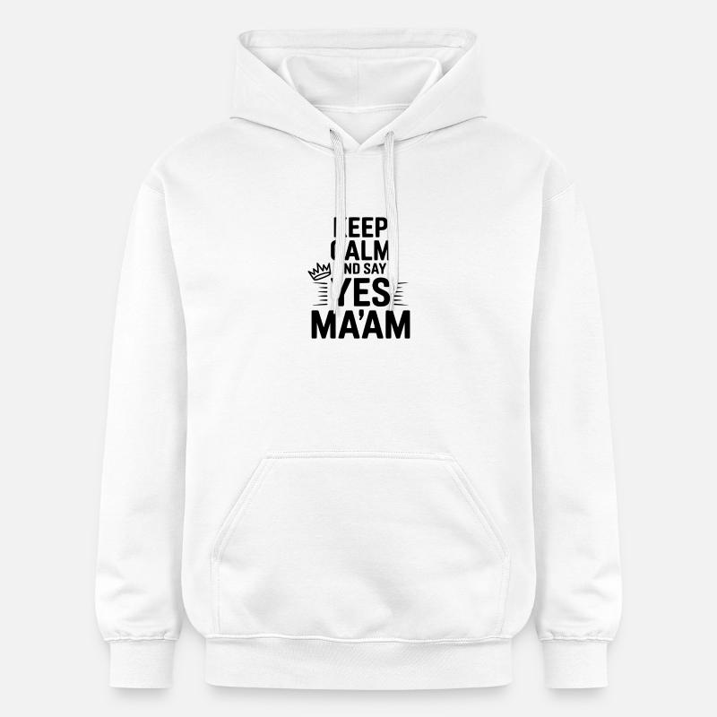 Keep Calm and Say Yes Ma'am - Gildan Unisex Softstyle® Midweight Hoodie - white