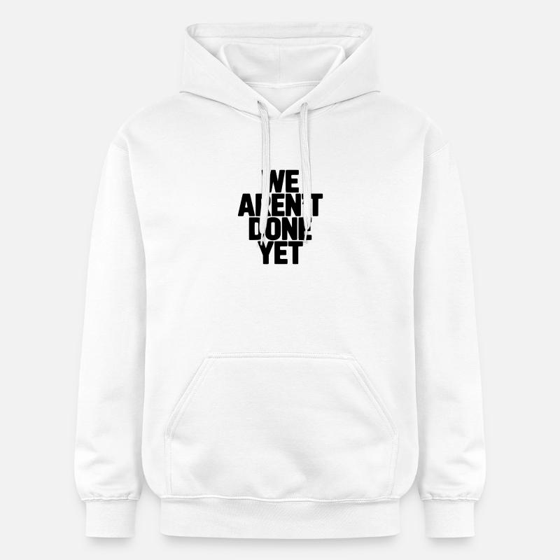 Nous n’avons pas fini - Sweat à capuche Softstyle® Gildan Unisexe - blanc