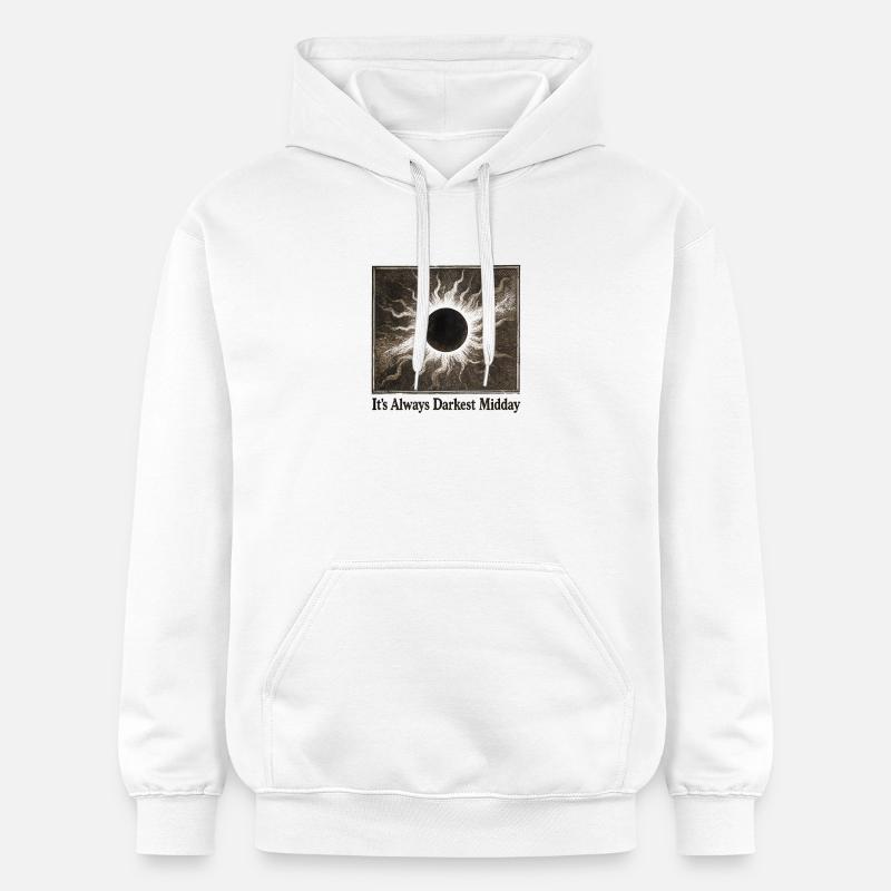 Midi le plus sombre | Éclipse solaire - Sweat à capuche Softstyle® Gildan Unisexe - blanc