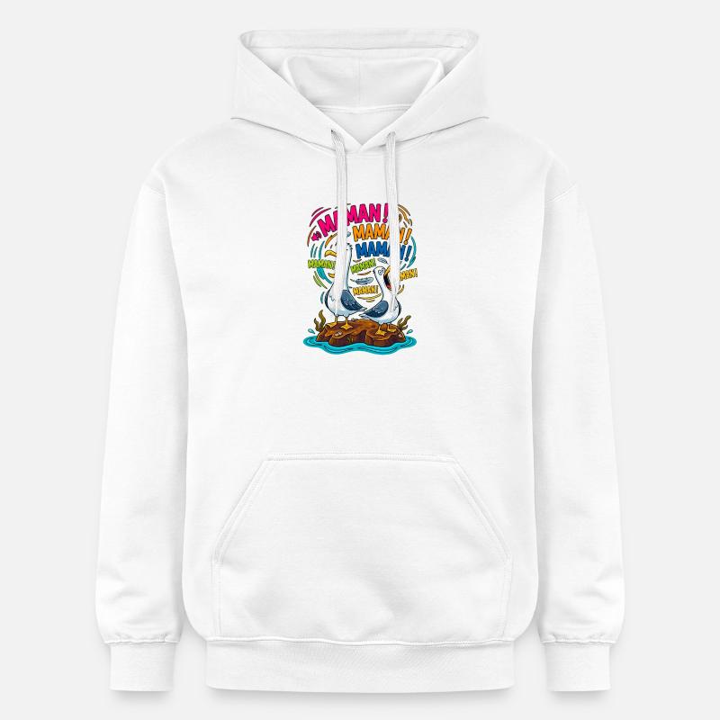 Mouettes Criant Maman Humour Mère - Sweat à capuche Softstyle® Gildan Unisexe - blanc