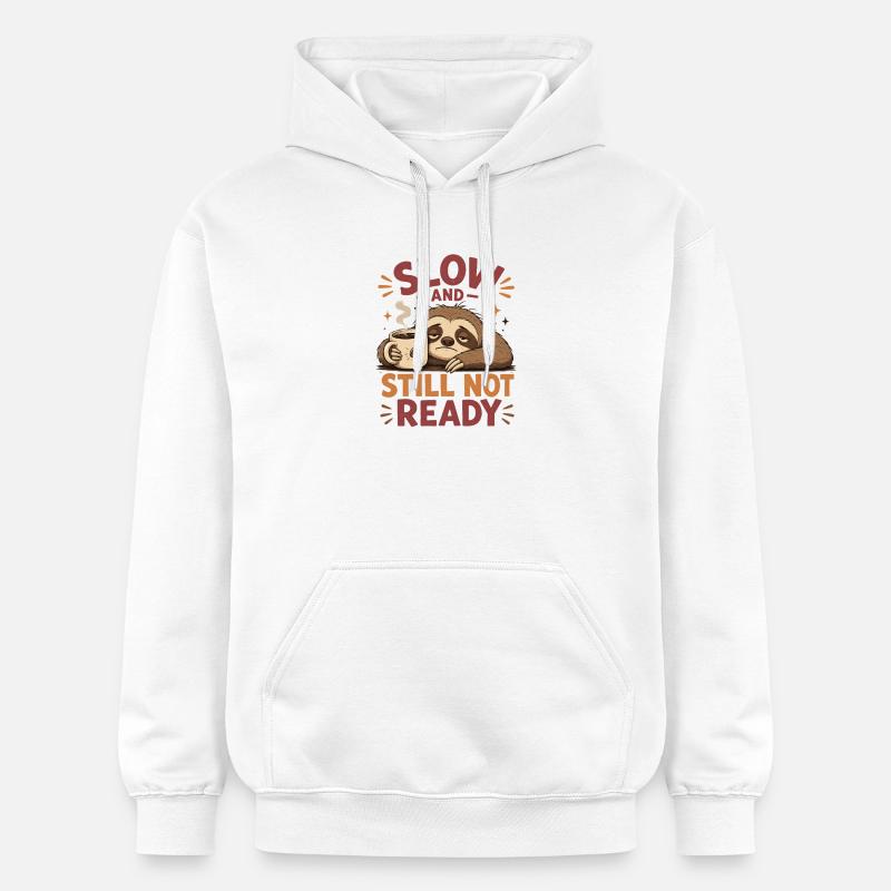 Chemise Sloth Coffee Lent, Pas Prête - Sweat à capuche Softstyle® Gildan Unisexe - blanc