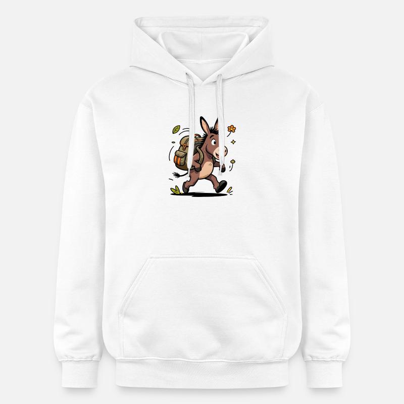 Aventure d'Âne Randonneur - Sweat à capuche Softstyle® Gildan Unisexe - blanc