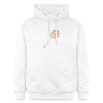 Badminton Racket Sketch - Gildan Unisex Softstyle® Midweight Hoodie - white - Front - Liana (172cm) & Jaron (178cm)