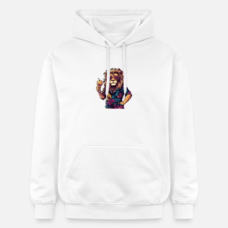 Lion Comic Summer - Sweat à capuche Softstyle® Gildan Unisexe - blanc