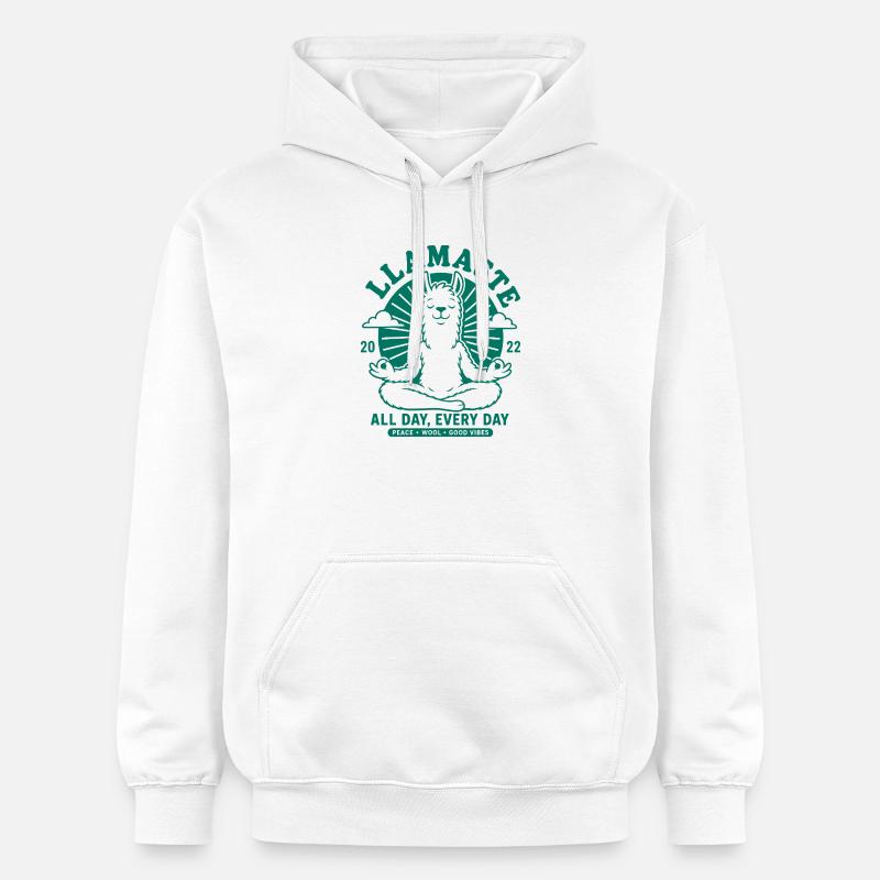 Pas de souci Llama, détends-toi - Sweat à capuche Softstyle® Gildan Unisexe - blanc