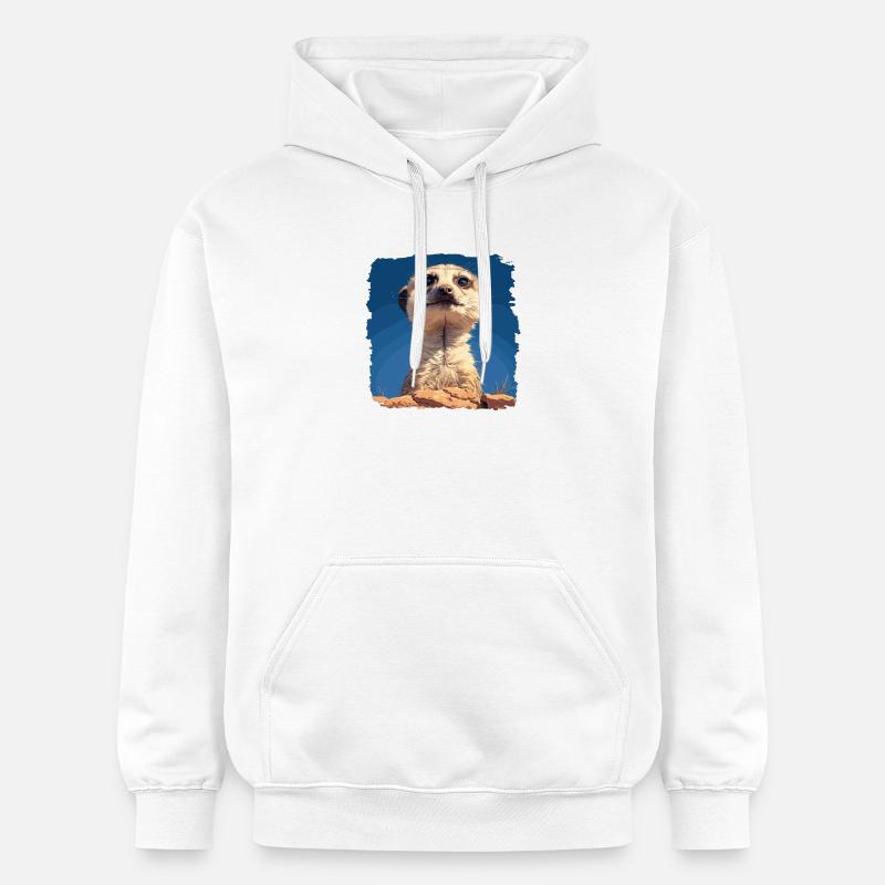 Suricate Erdmännchen - Sweat à capuche Softstyle® Gildan Unisexe - blanc