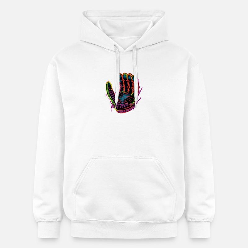 Gant de baseball Synthwave - Sweat à capuche Softstyle® Gildan Unisexe - blanc