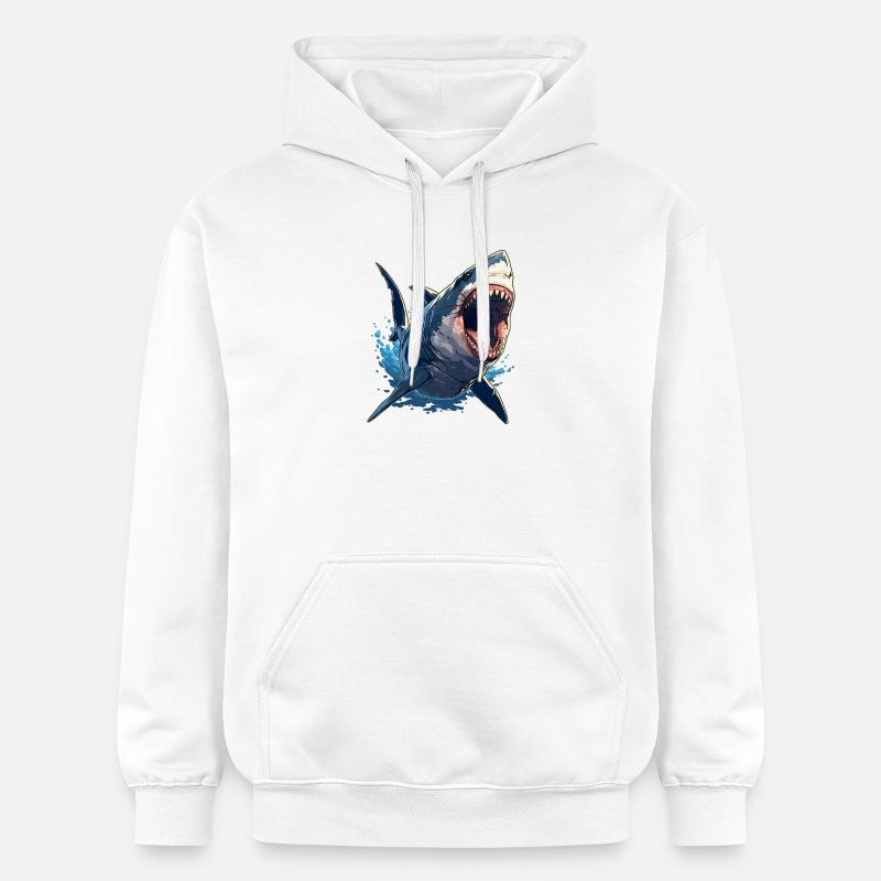 Requins Requin - Sweat à capuche Softstyle® Gildan Unisexe - blanc