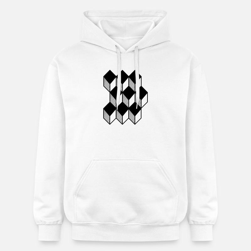 cube 3D - Sweat à capuche Softstyle® Gildan Unisexe - blanc
