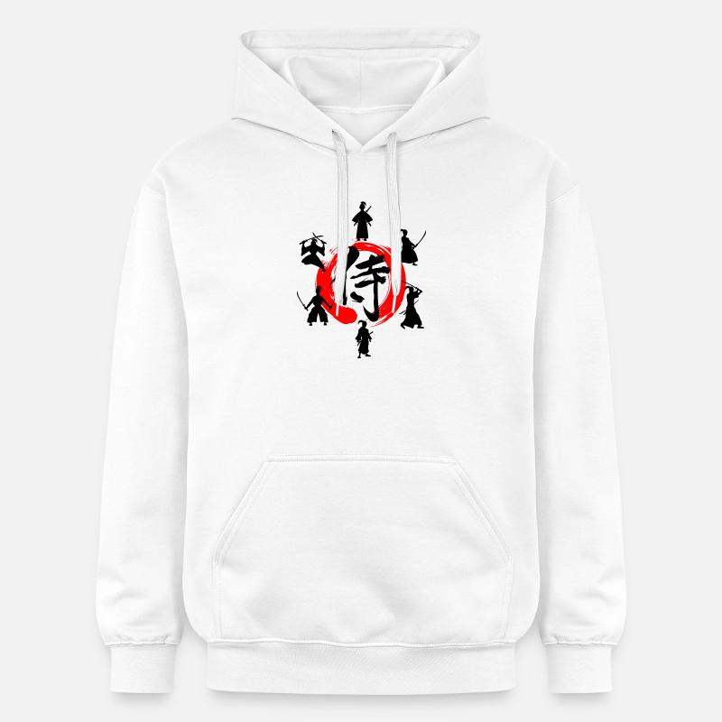 Cercle zen Enso avec Samouraï - Sweat à capuche Softstyle® Gildan Unisexe - blanc