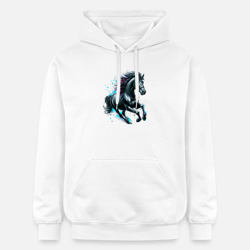 Cheval - Sweat à capuche Softstyle® Gildan Unisexe - blanc
